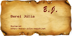 Berei Júlia névjegykártya